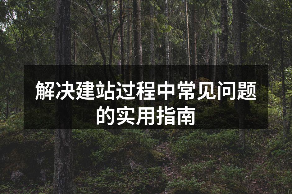 解决建站过程中常见问题的实用指南